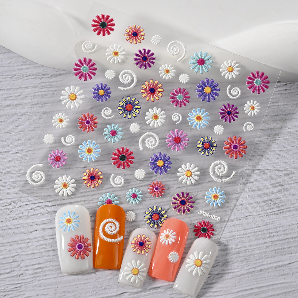 Dekorative Blumen Nagelkunst Aufkleber