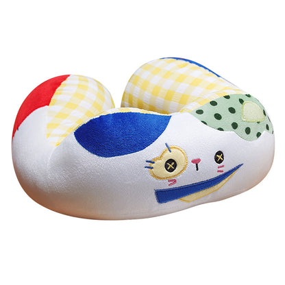 Ergonomisches aufblasbares Reisekissen Nackenhörnchen mit Katzenmotiv