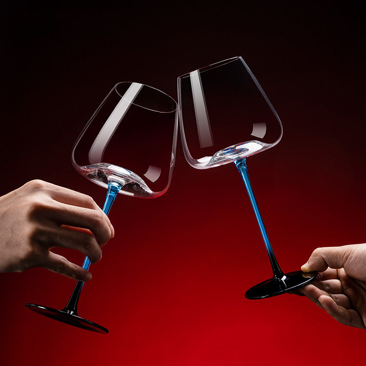 Kristallglas Blau Stiel Burgunder Weinglas Mit Blauem Berg Weinkaraffen Sets | Brehn