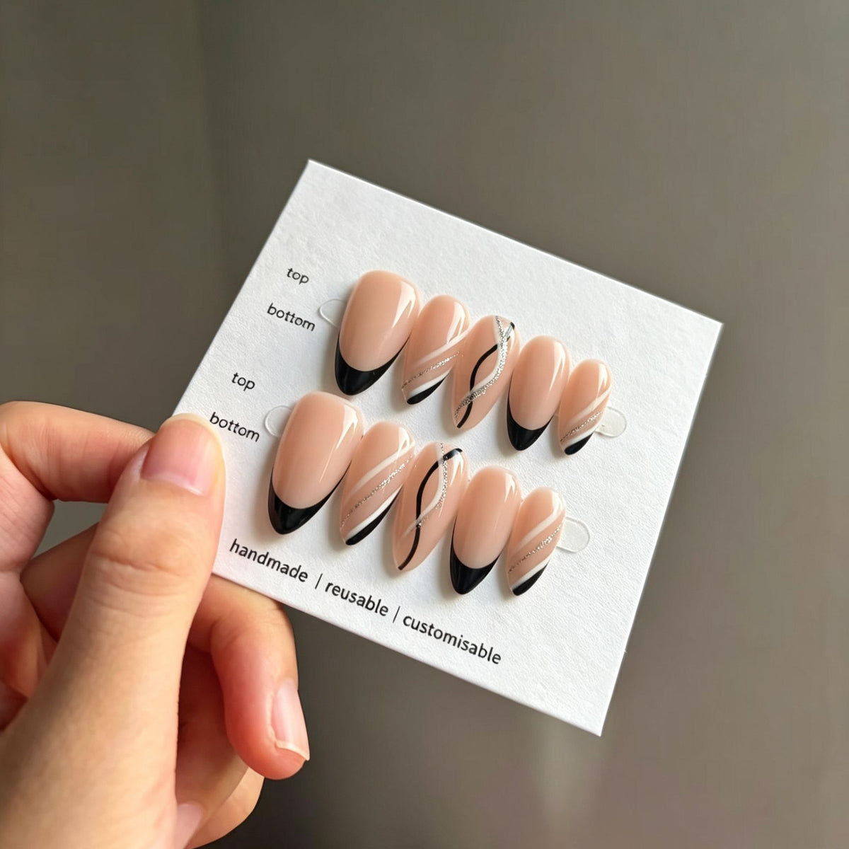 Anpassbares kunsthandwerkliches Press-On-Nagelset