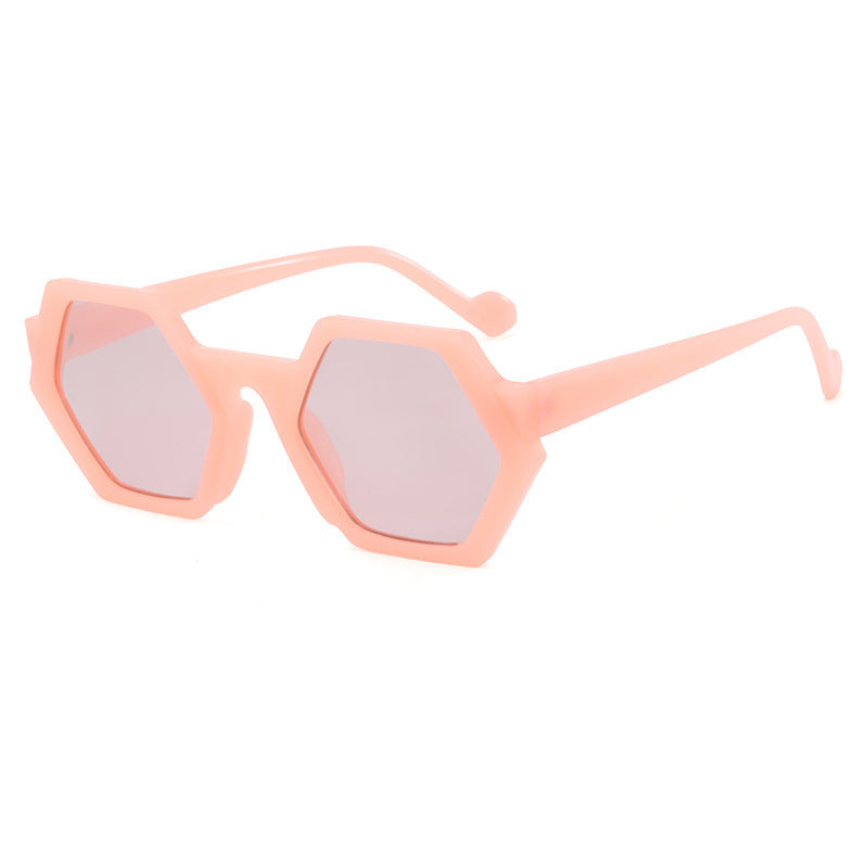 Damen auffällige Sonnenbrille mit hexagonalem Rahmen und komfortablem Sitz Brehn