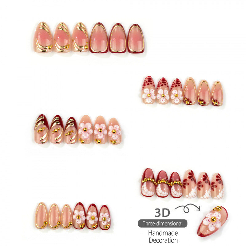 Künstlerisches Blumendesign Press-On Nagelset