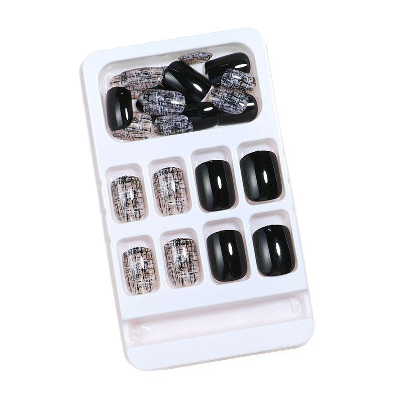 Glänzendes Künstlerisches Press-On Nagelset mit Abstraktem Design Brehn