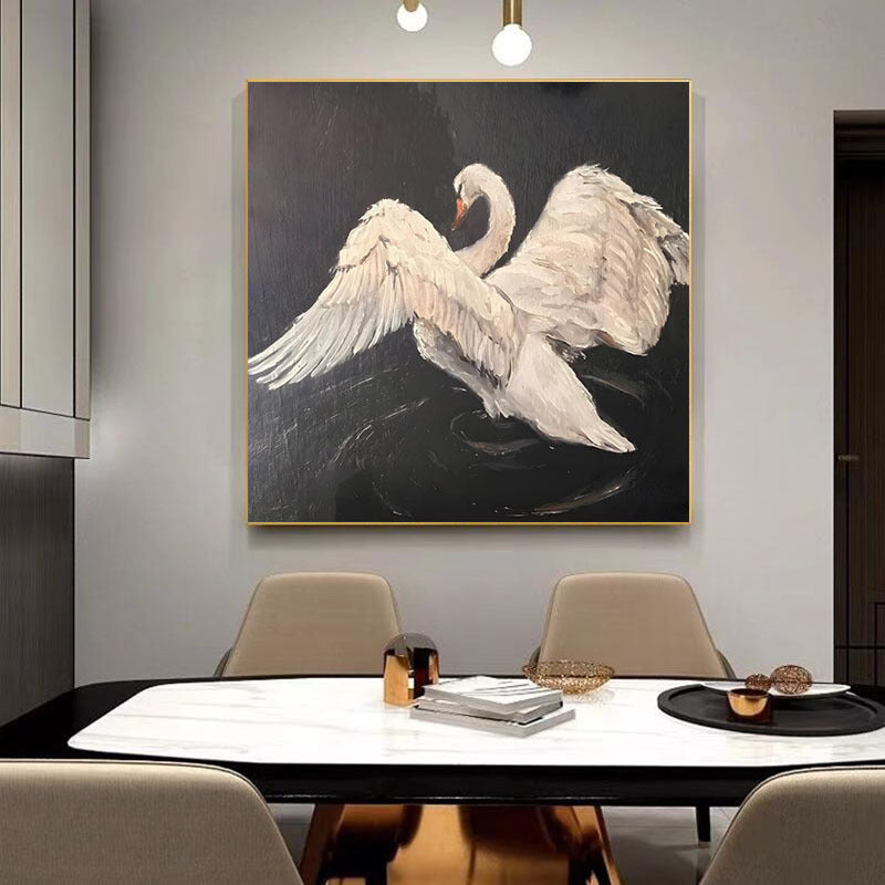 Elegante Schwan Leinwand Wandkunst