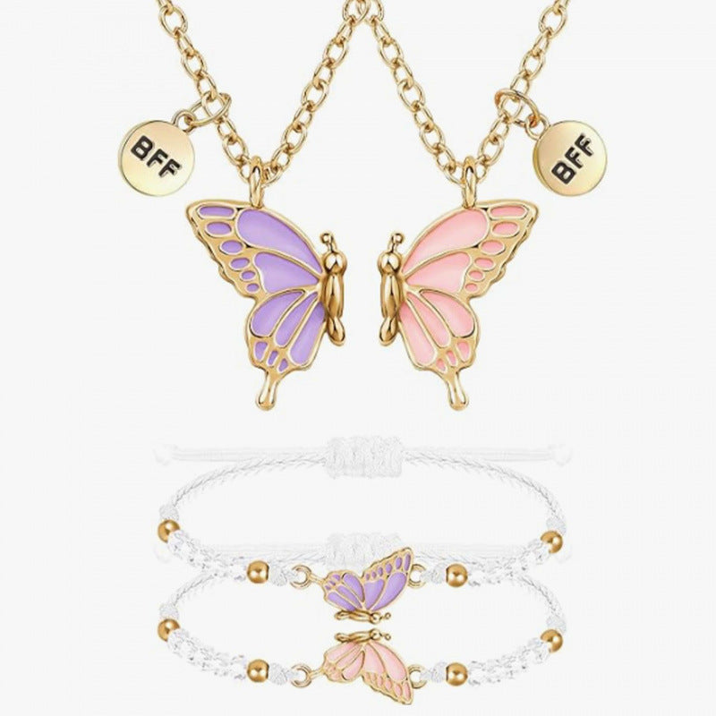 Butterfly Charm Halskette und Armband Set Brehn