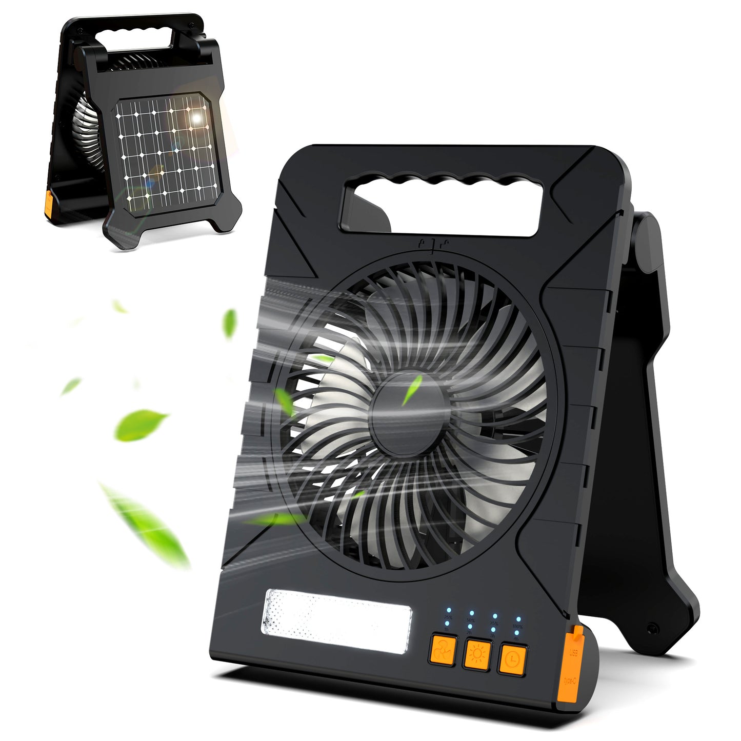 Unisex Tragbarer Campingventilator mit Solar- und USB-Ladefunktion Brehn