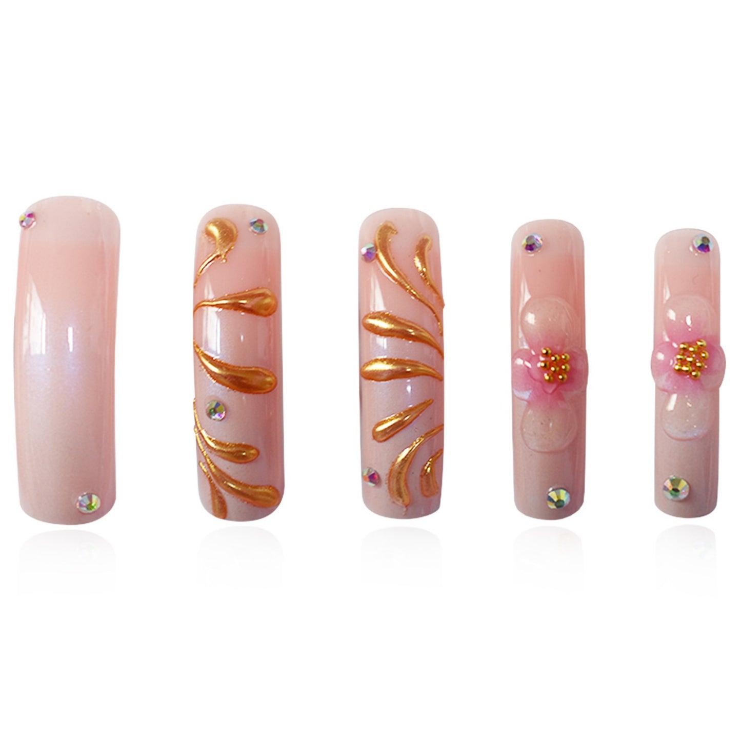 Dekorative lange Acryl-Nagel Kunst Verlängerungen Brehn