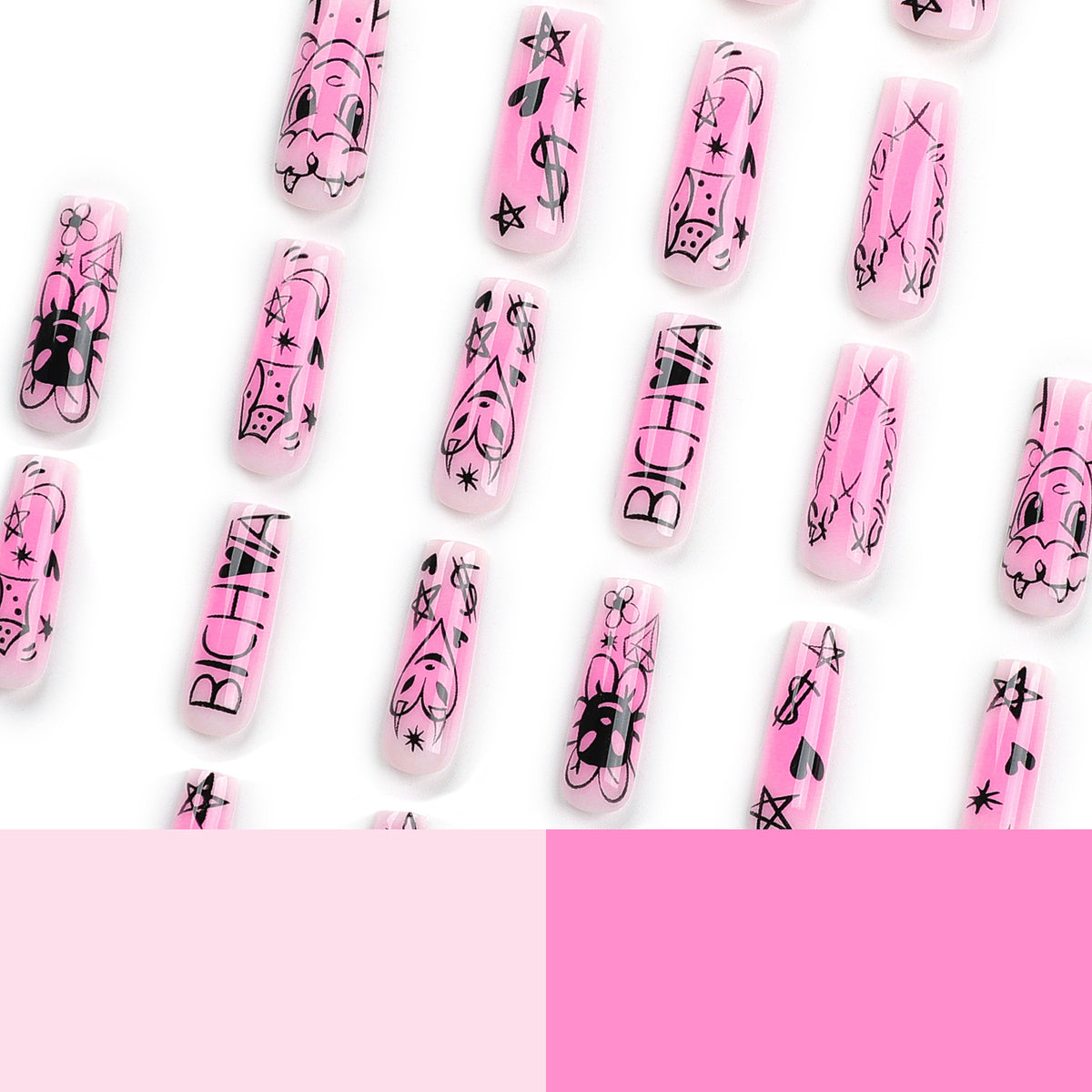 Künstliche Kunstnägel mit verspieltem Design Brehn