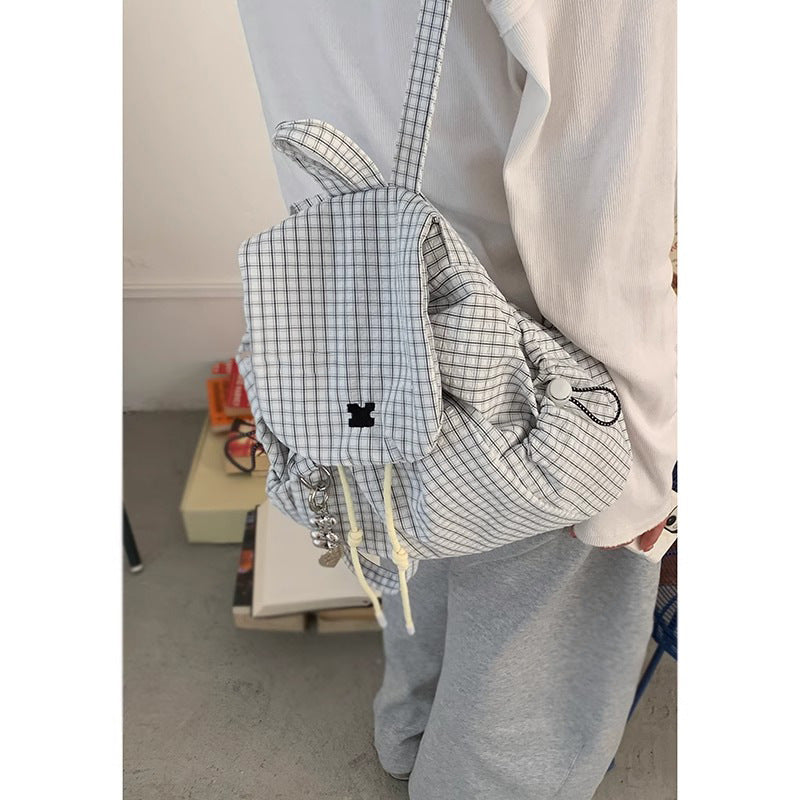 Lässiger kariert Drawstring Rucksack Brehn