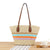 Freizeit-Strandtasche Aus Geflochtenem Naturmaterial mit Buntem Dekor Brehn