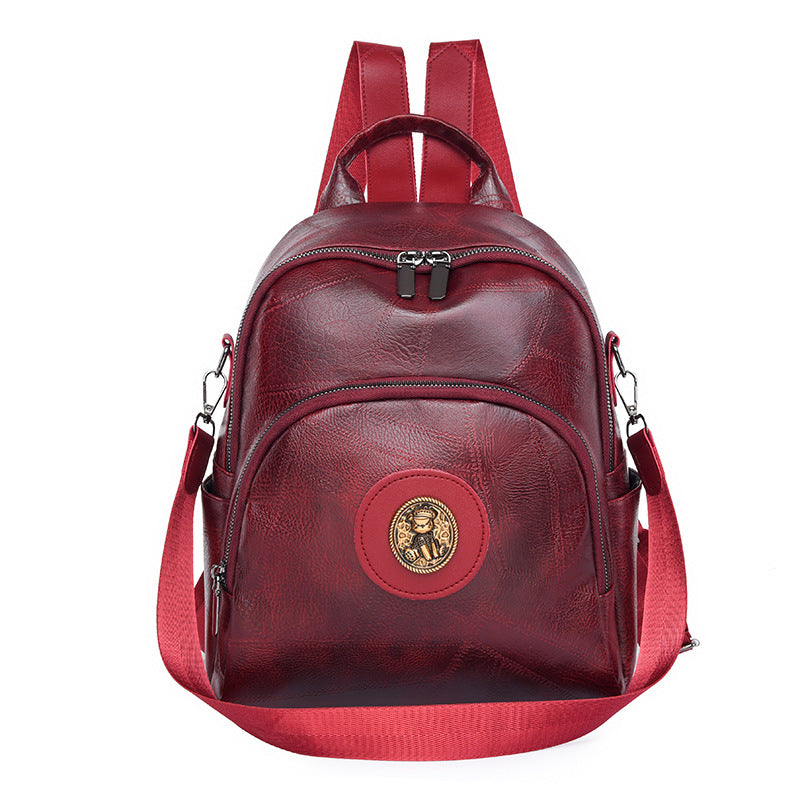 Vintage Stil Leder Rucksack