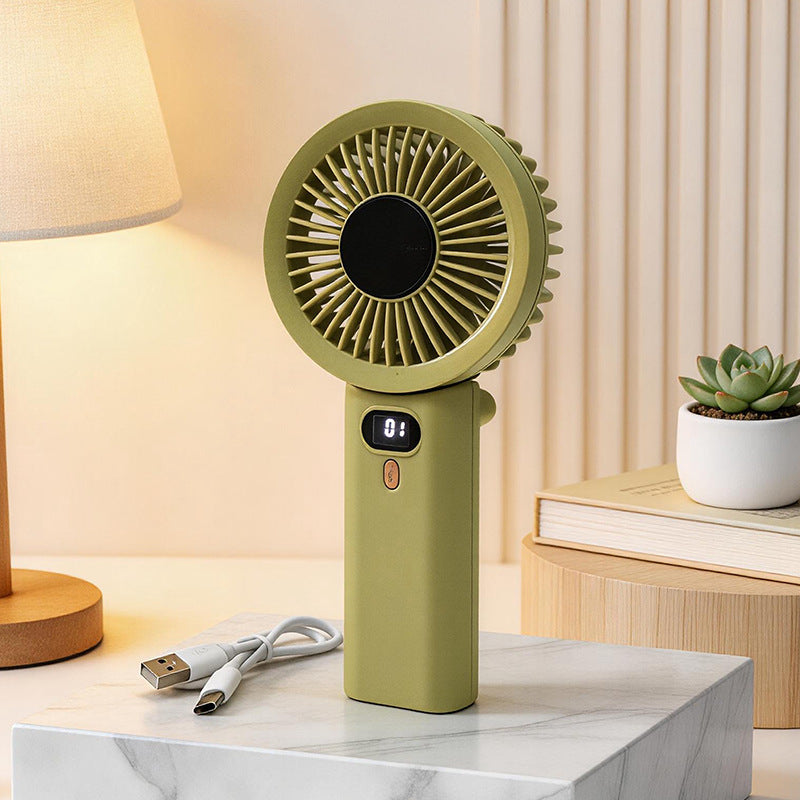 Damen Tragbarer USB Handventilator mit digitaler Geschwindigkeitsanzeige Brehn