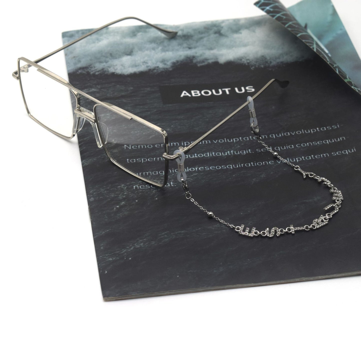 Glitzernde Strass Brillen Kette Brehn
