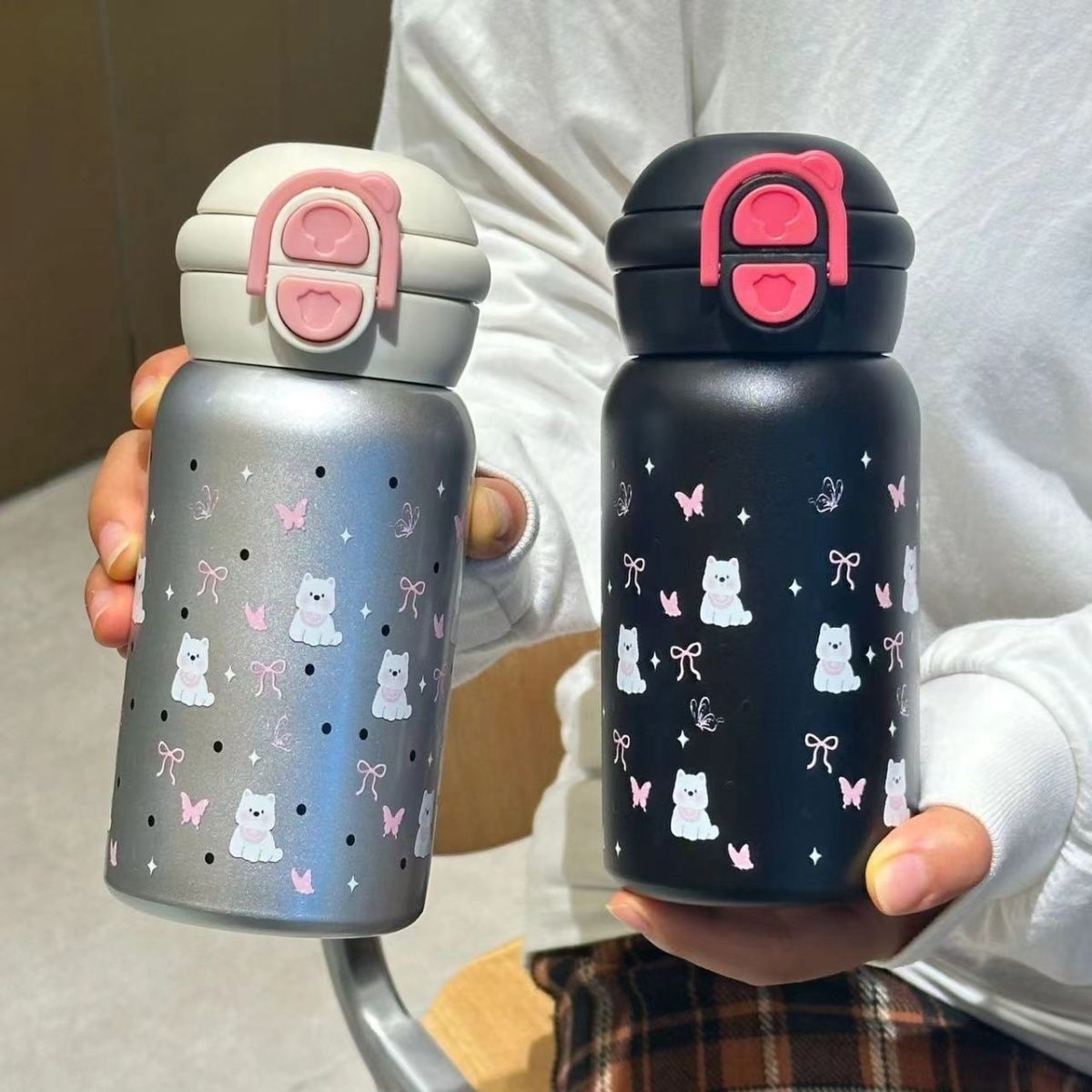 Damen Edelstahl-Trinkflasche mit innovativem Sicherungsverschluss Brehn