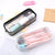 Transparent Bleistiftetui mit floralem Design Brehn