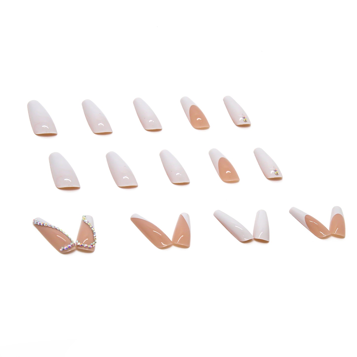 Kunstnagelset mit elegante Strassverzierungen Brehn