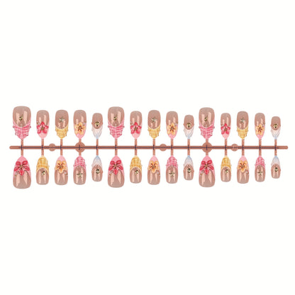 Künstlerisches Florales Press-On Nagelkunst Set