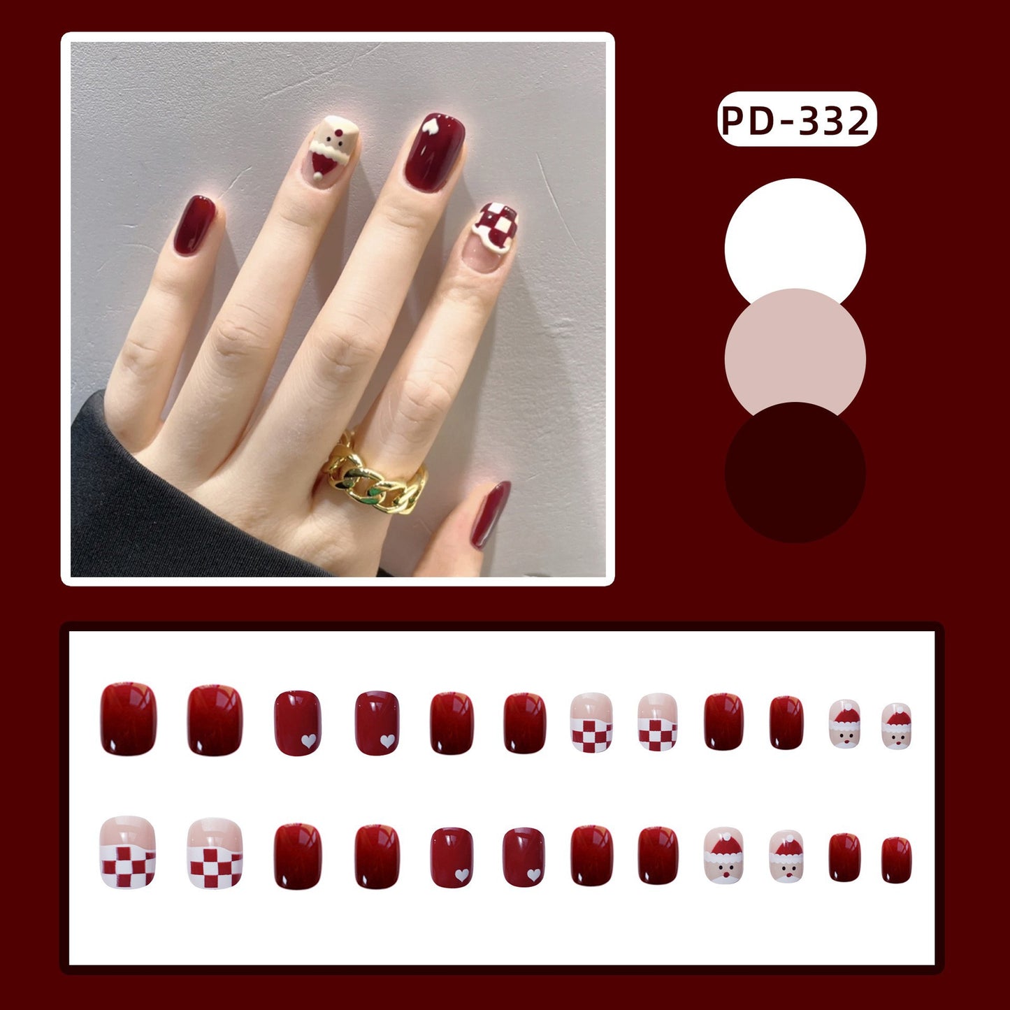 Künstlerisches Press-On Nagelset Brehn