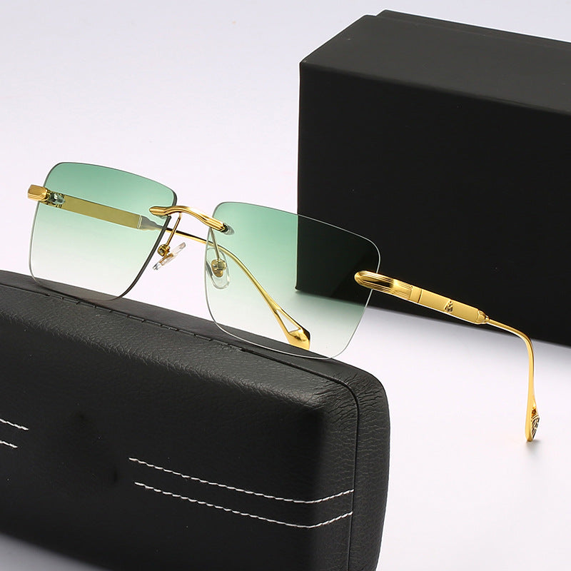 Damen modische quadratische Sonnenbrille mit luxuriösen Metall-Akzenten Brehn