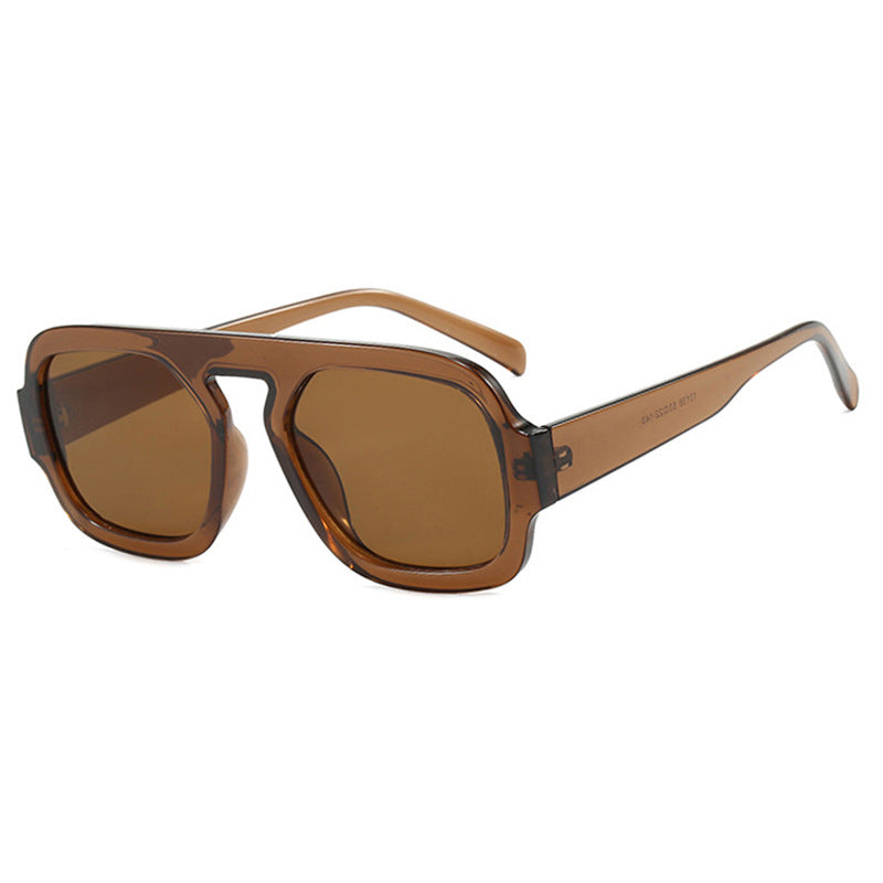 Damen stylische quadratische Sonnenbrille mit breitem Rahmen und UV-Schutz Brehn