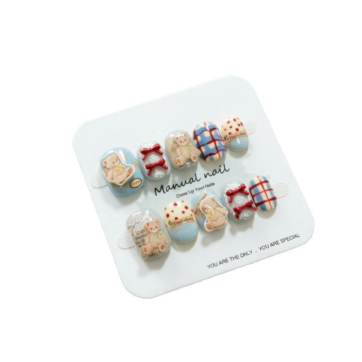 Niedliche Kunstnägel mit Bärchen-Motiv Brehn