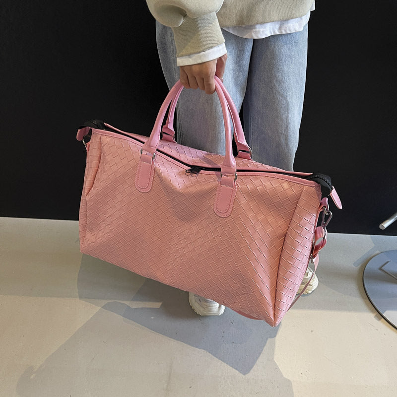 Handgefertigte Reisetasche Aus Geflochtenem Leder Brehn