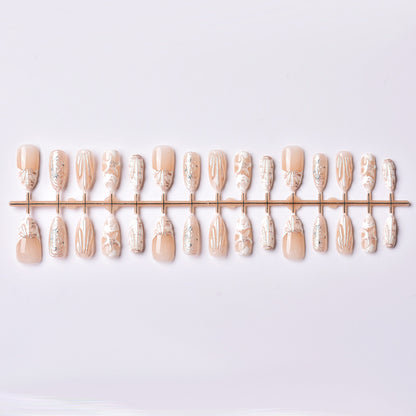 Künstlerisches von Muscheln inspiriertes Press-On-Nagelkunst-Set Brehn