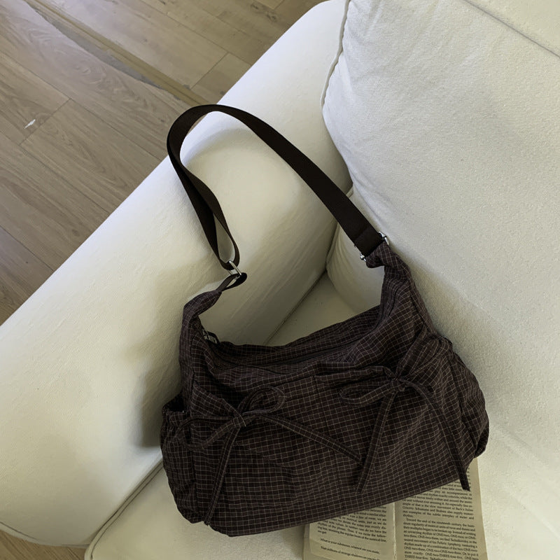 Weiche Stoff Freizeit Schultertasche