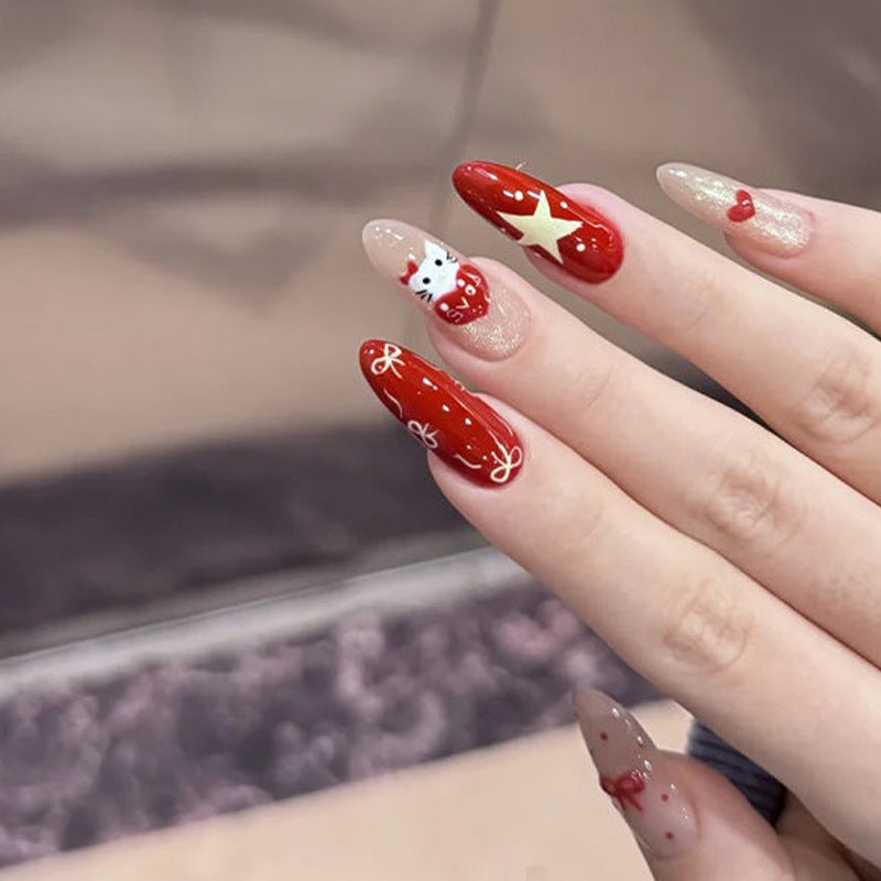 Glänzendes dekoratives Press-On-Nagelset Brehn