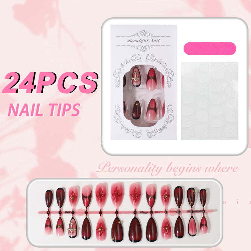 Dekorative Florale Press-On Nagelkunst Brehn