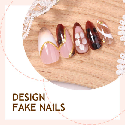 Kunstnagelset mit floralen Akzenten und eleganten Designs Brehn