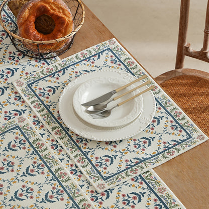 Rechteckiger Dekorativer Vintage-Teppich mit floraler webstruktur und Fransen Brehn