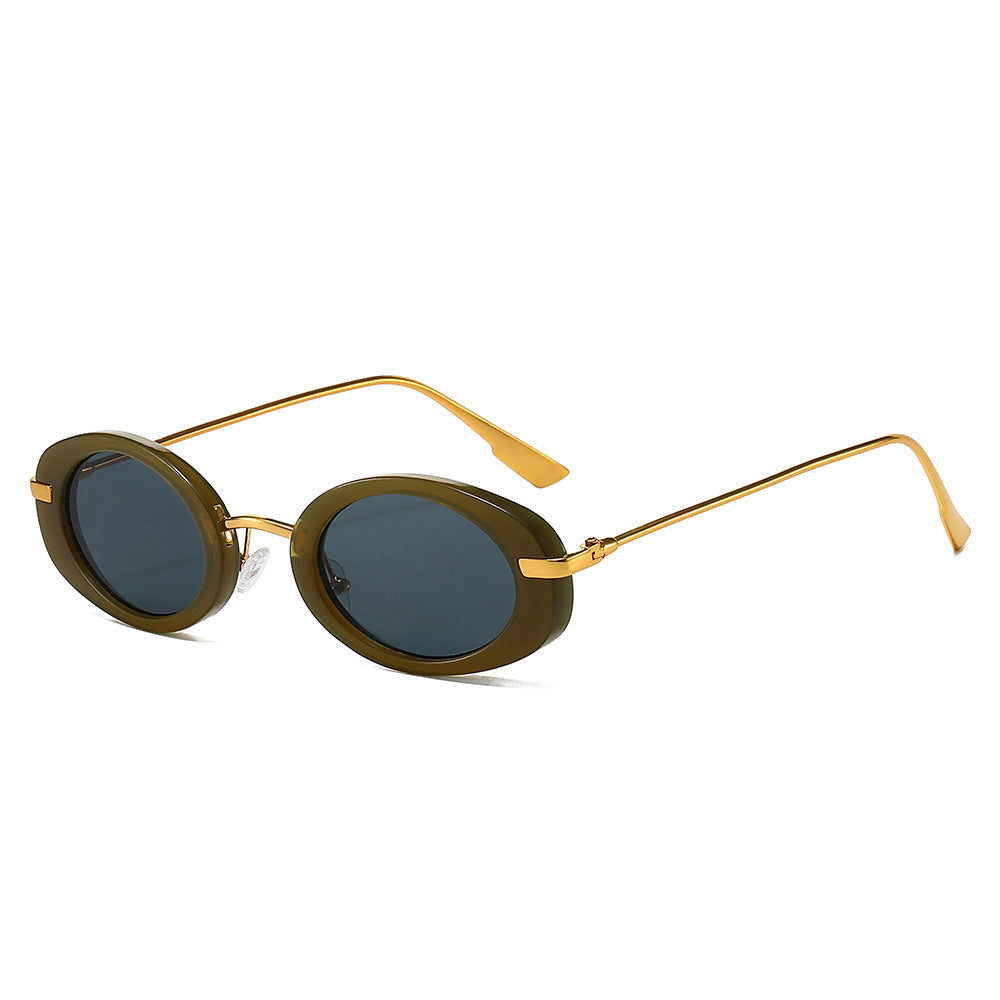 Vintage ovale Sonnenbrille mit Metallelementen Brehn