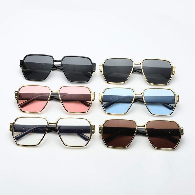 Damen moderne Oversized-Sonnenbrille mit asymmetrischem Rahmen Brehn