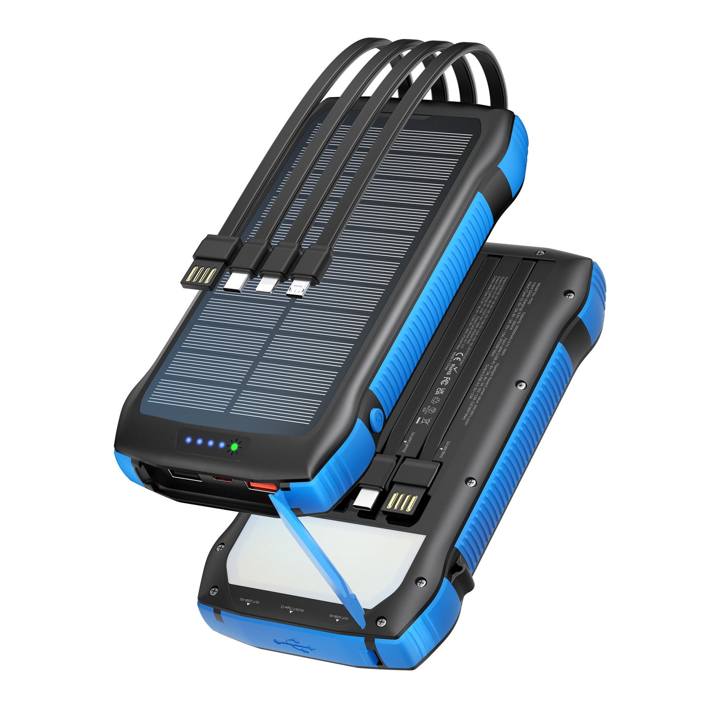 Solar-Powerbank mit Multifunktionalität und Schnellladefunktion Brehn