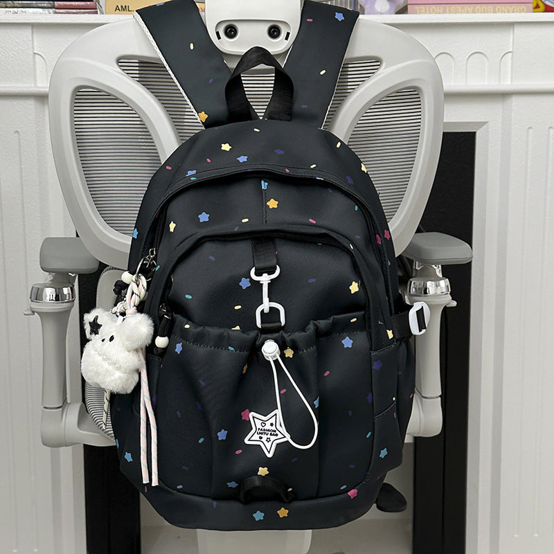 Rucksack mit Buntem Sternenmuster und Vielseitigen Fächern Brehn