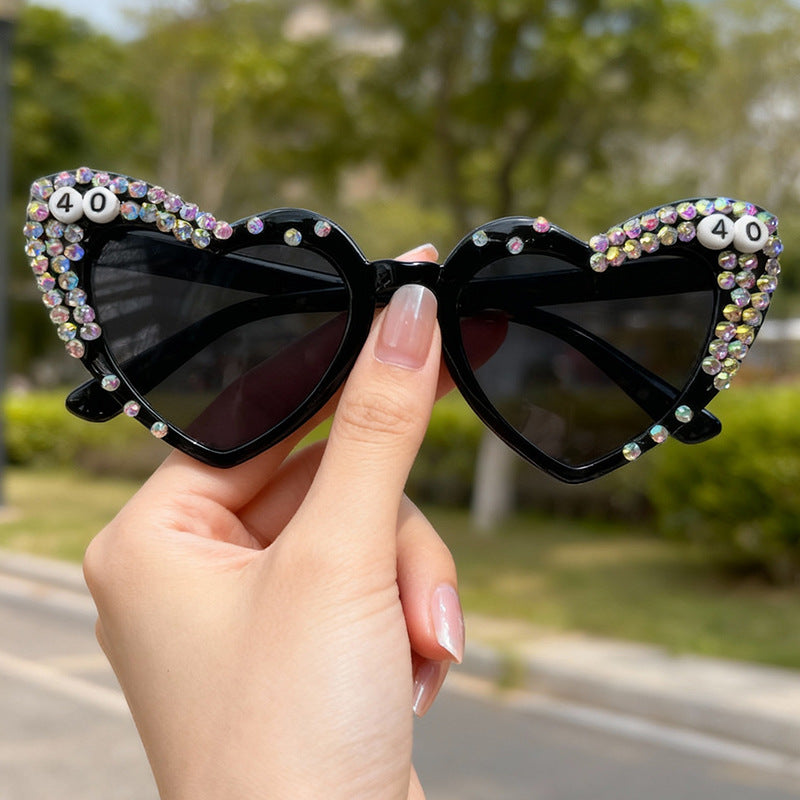 Herzförmige mit Strass verzierte Sonnenbrille Brehn
