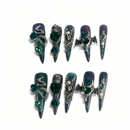 Gothic-Themen Press-On Nail Art Set