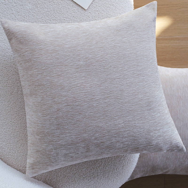Quadratischer Kissenbezug aus soften Chenille-Samt mit melierter Struktur Brehn