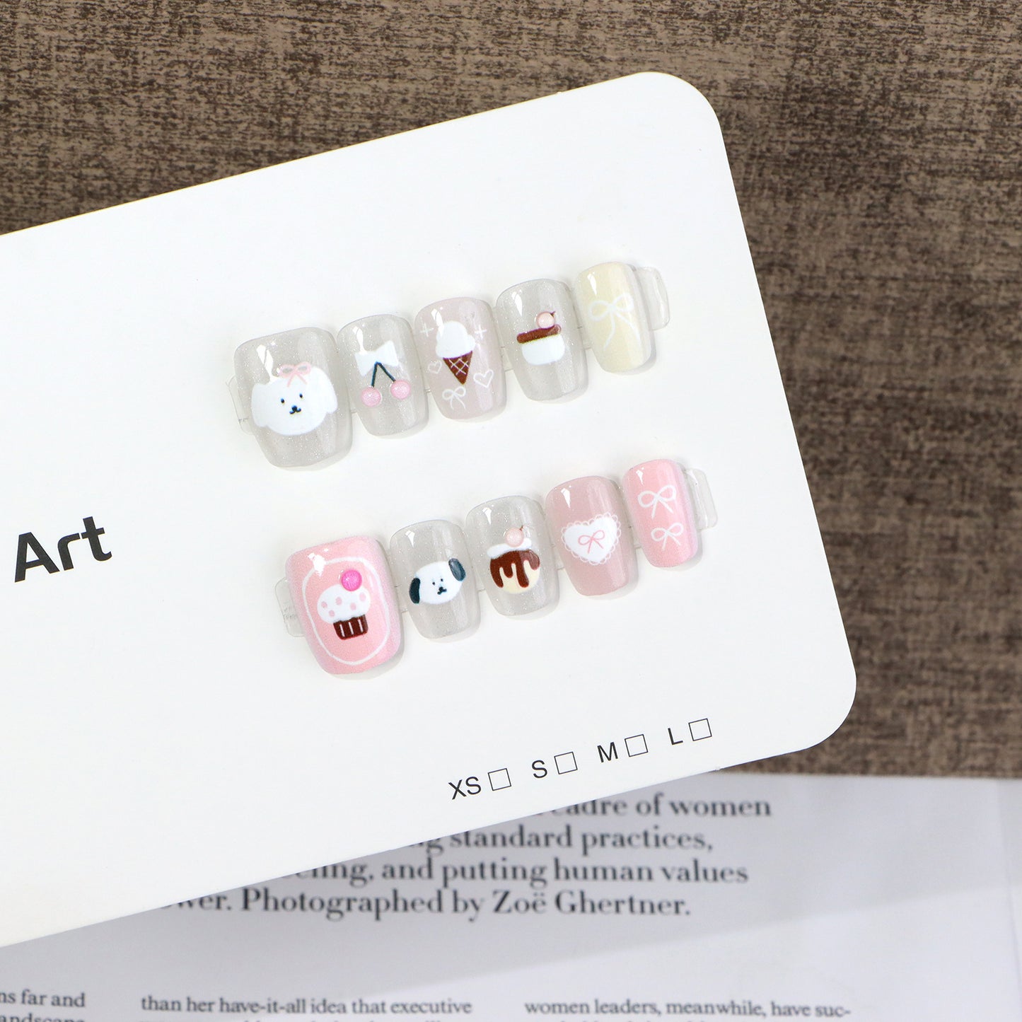 Verspielt Dessert-Themen Press-On Nagelkunst Set Brehn