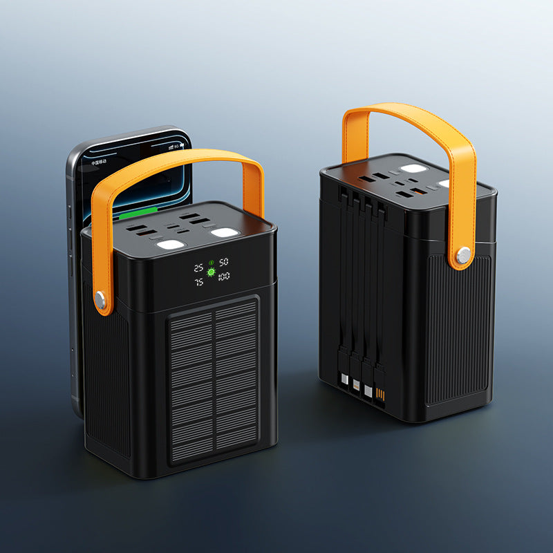 Tragbare Solar-Powerbank mit Integriertem Kabelmanagement und Digitalem Display Brehn