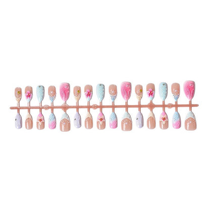 Künstlerisches, floral verziertes Press-On Nagelkunst-Set