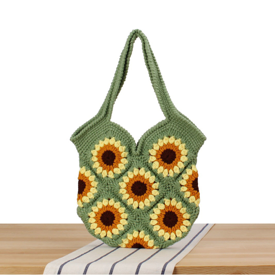 Handtasche mit Floralen Häkelmustern Brehn