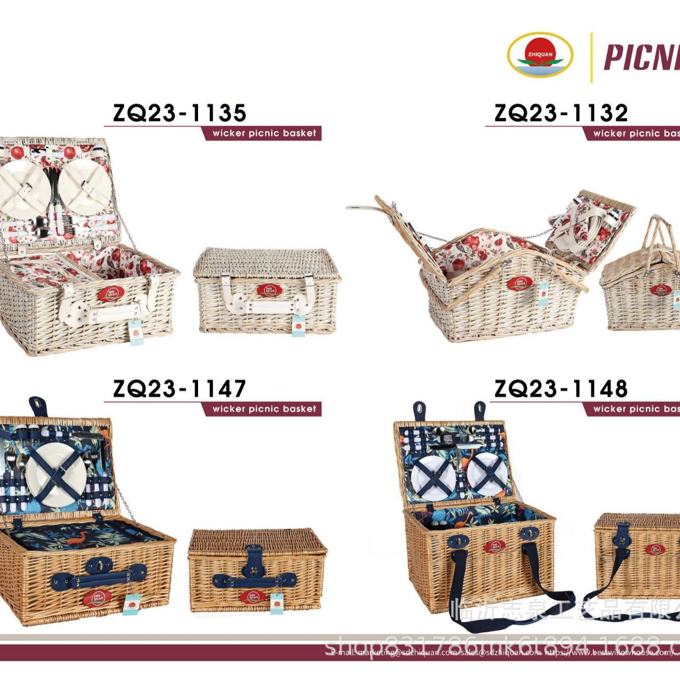 Damen Korb für Picknick mit Zubehör Brehn