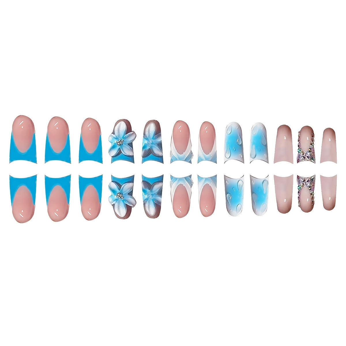 Elegantes Künstlerisches Florales Acryl-Nagel-Set Brehn