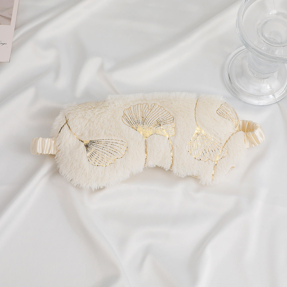 Unisex nan weiche Augenmaske aus Kunstfell mit weihnachtlichen Motivprägungen Brehn