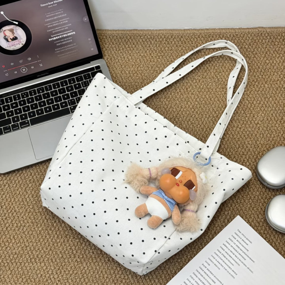 Trendige Baumwolltasche mit Punkten Brehn