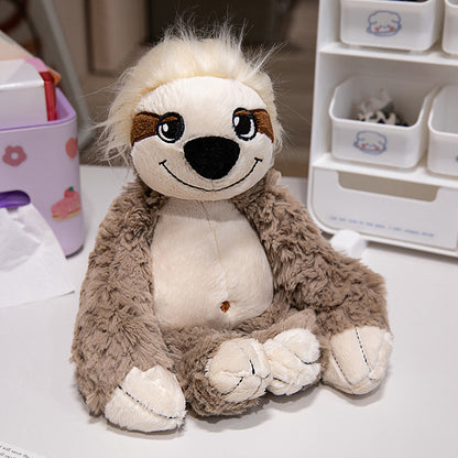 Plüsch Waschbär Weiches Fell Sitzendes Plüschtier mit besticktem Gesicht und flauschigem Schwanz Brehn