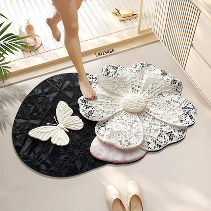 Florales Design Dekorative Badematte