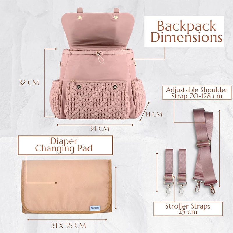 Gepolsterter Rucksack mit Geflochtenem Design Brehn